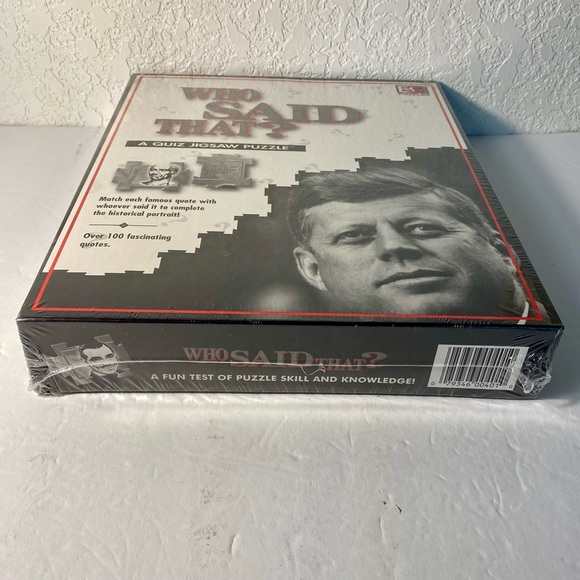 Vintage NEW SEALED “Who Said That? 252 Piece Quiz Jigsaw Puzzle Buffalo Game JFK - Picture 4 of 10